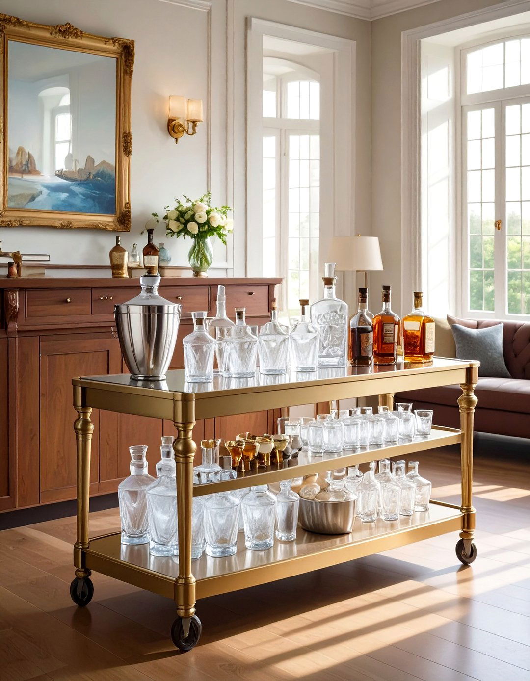 The Sophisticated Bar Cart for Entertaining - 30 old money interior design ideas