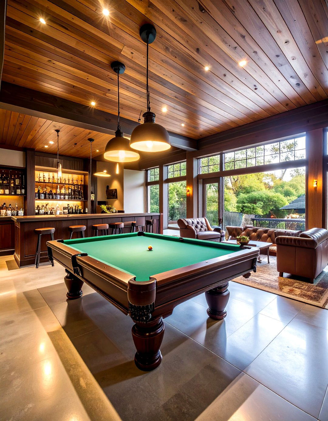 The Sophisticated Billiards Lounge - 30 2 car garage man cave ideas