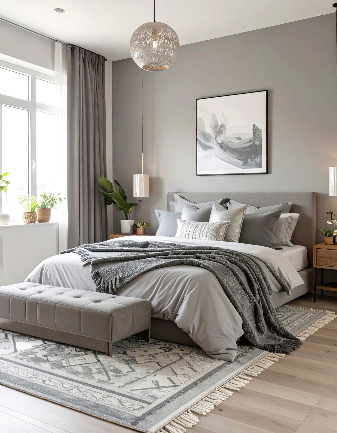 The Sophisticated Gray Scale Boho Bedroom - 30 modern bohemian interior design ideas