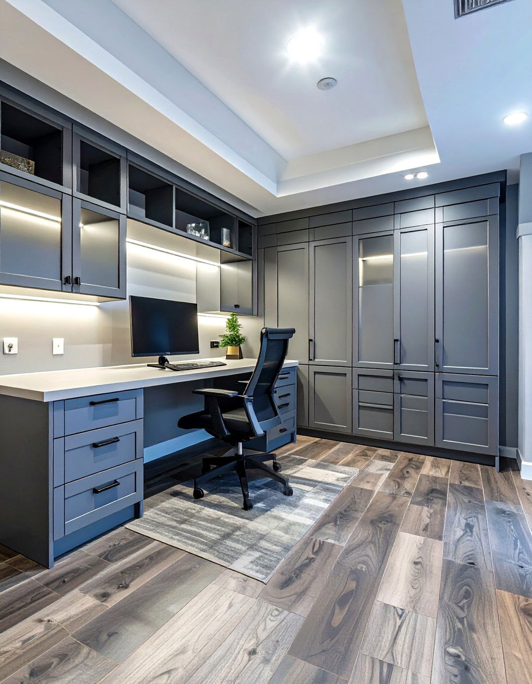 The Sophisticated Home Office Suite - 30 basement remodeling ideas