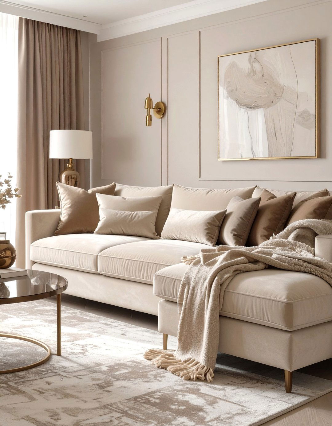 The Sophisticated Monochrome Palette - 30 beige couch living room ideas