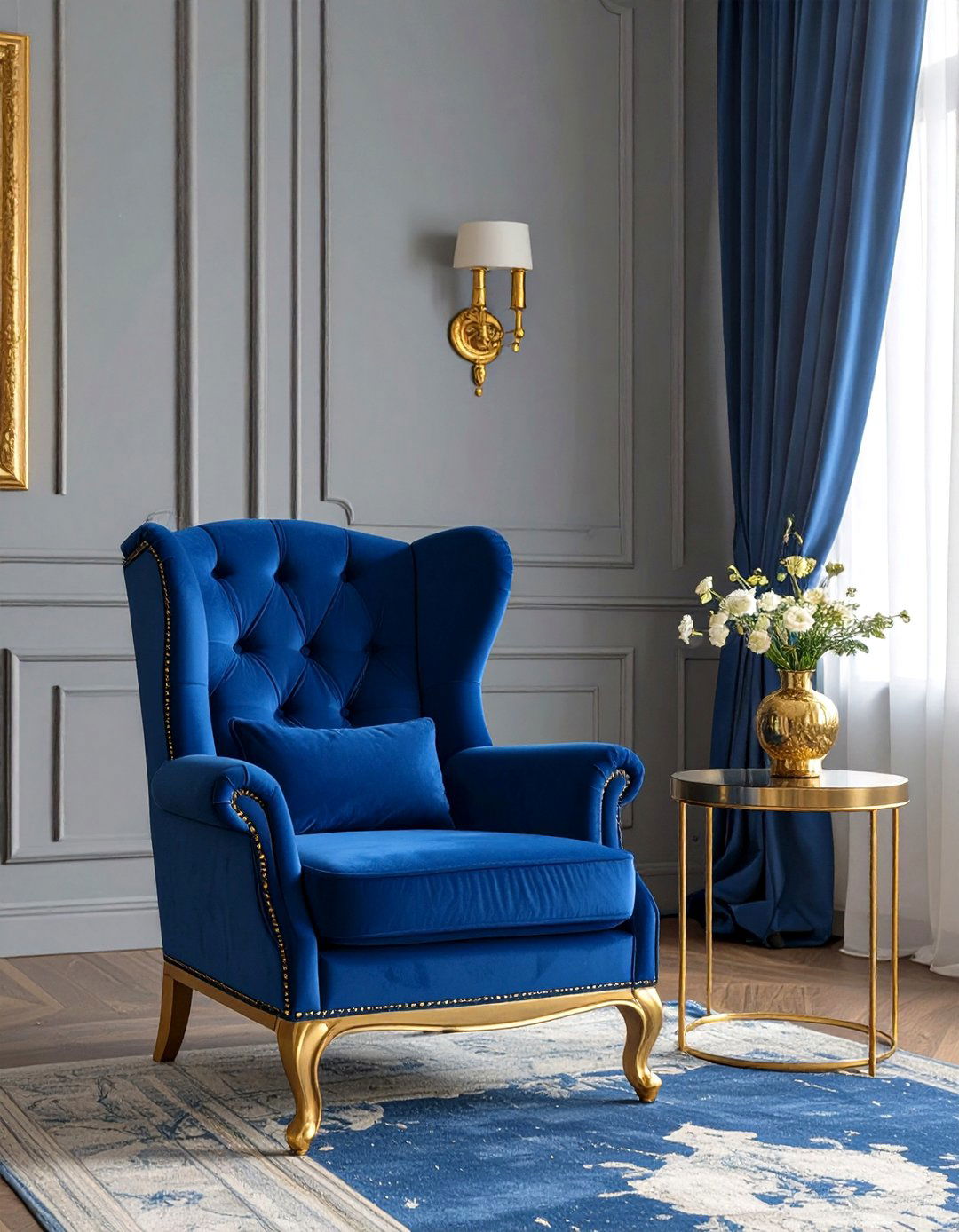 The Sophisticated Royal Blue and Dove Grey Living Room - 30 blue and grey living room ideas