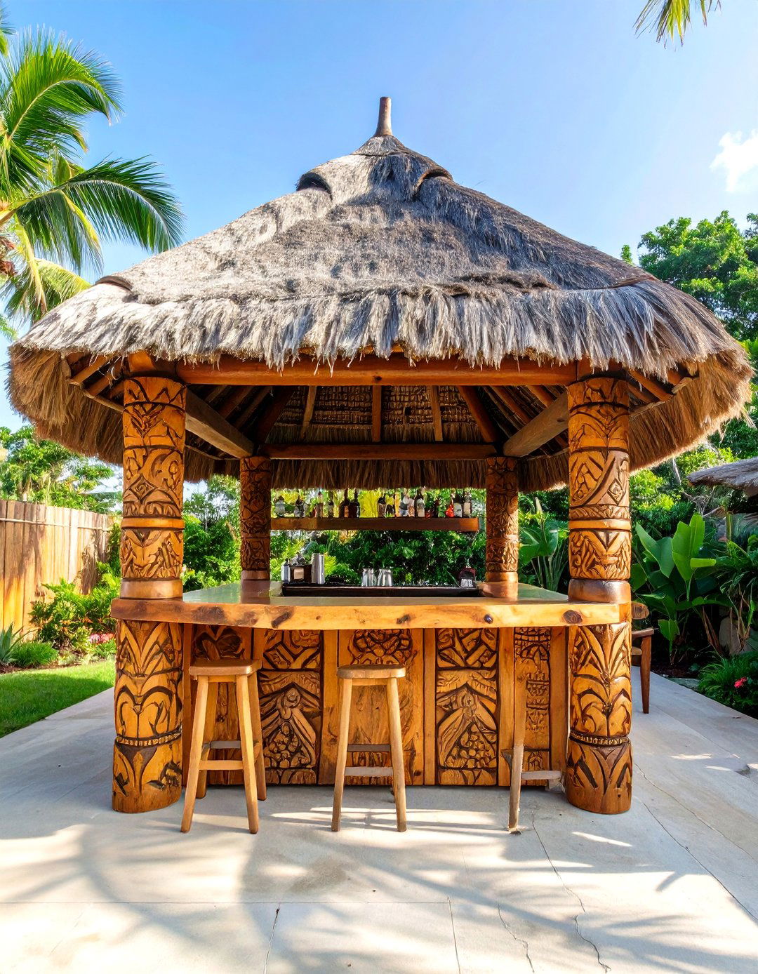 The South Pacific Ceremonial Hut - 30 backyard tiki bar ideas