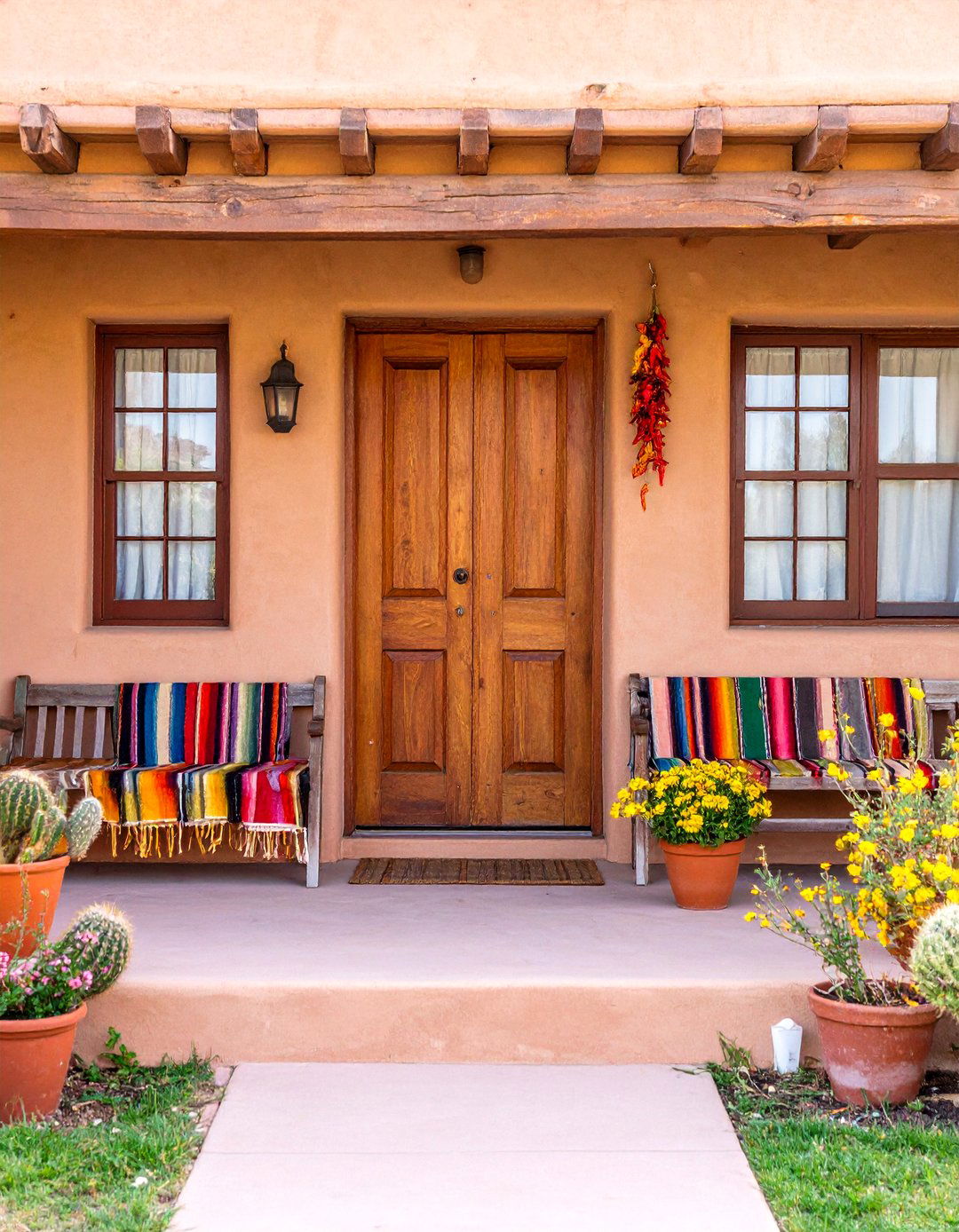 The Southwestern Adobe Front Porch - 30  front porch ideas