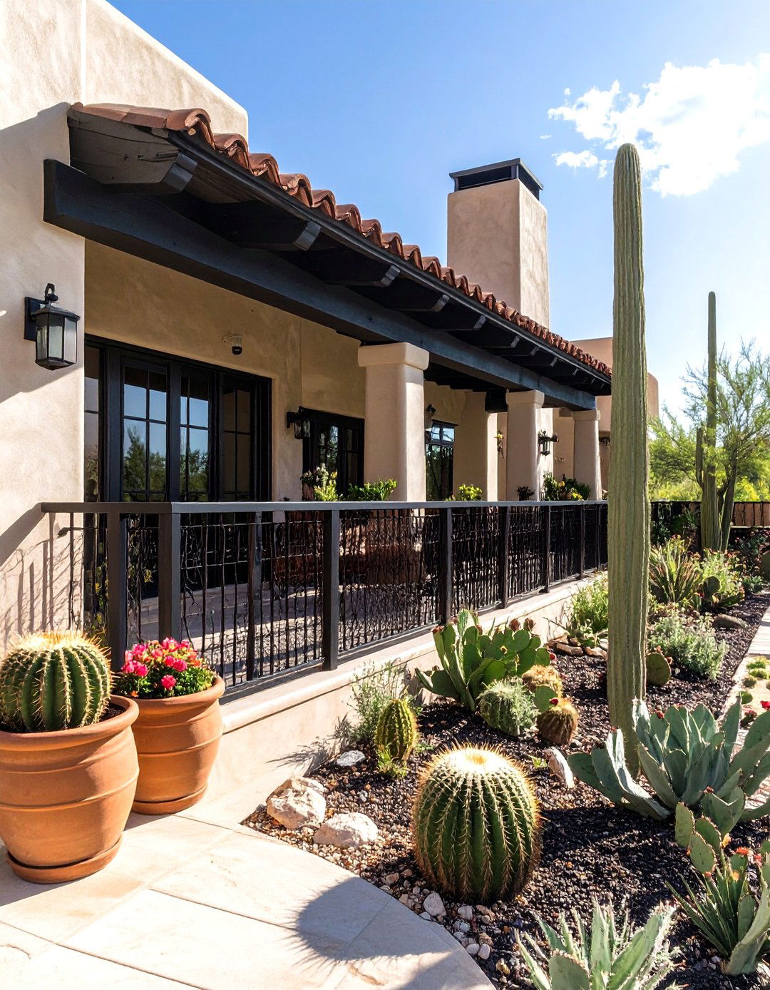 The Southwestern Adobe Hog Wire Deck Railing - 30 hog wire deck railing ideas