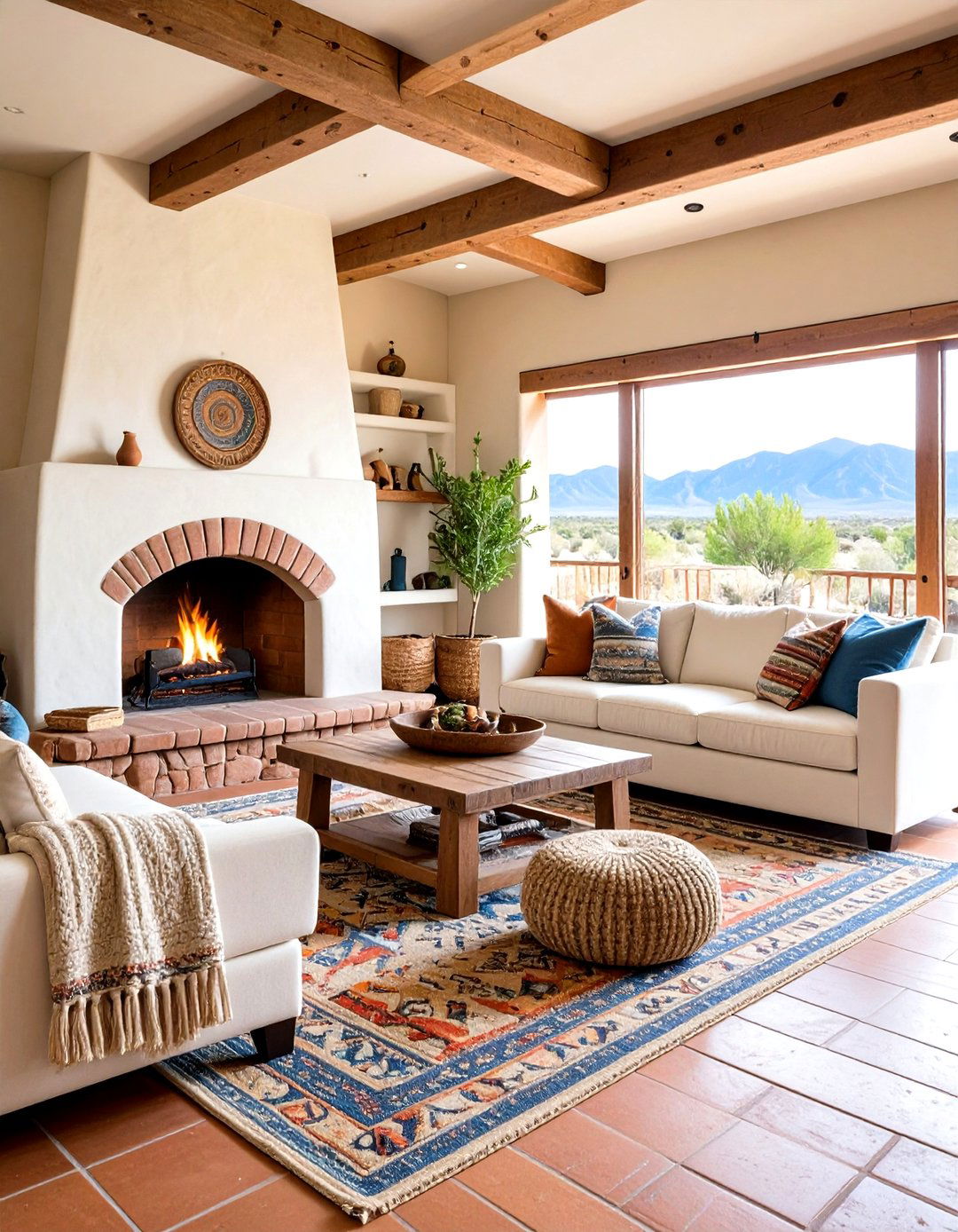 The Southwestern Adobe Living Room Fireplace - 30 living room with fireplace decor ideas