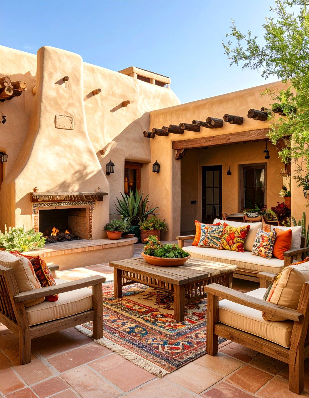 The Southwestern Adobe Style Courtyard - 30 ai outdoor entertaining space ideas