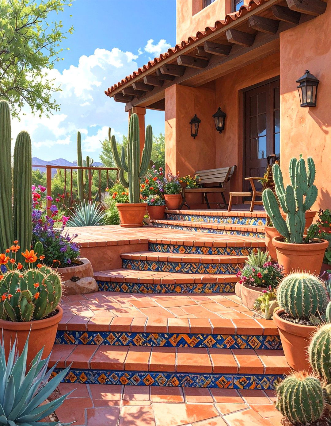 The Southwestern Adobe Style Deck - 30 front deck ideas