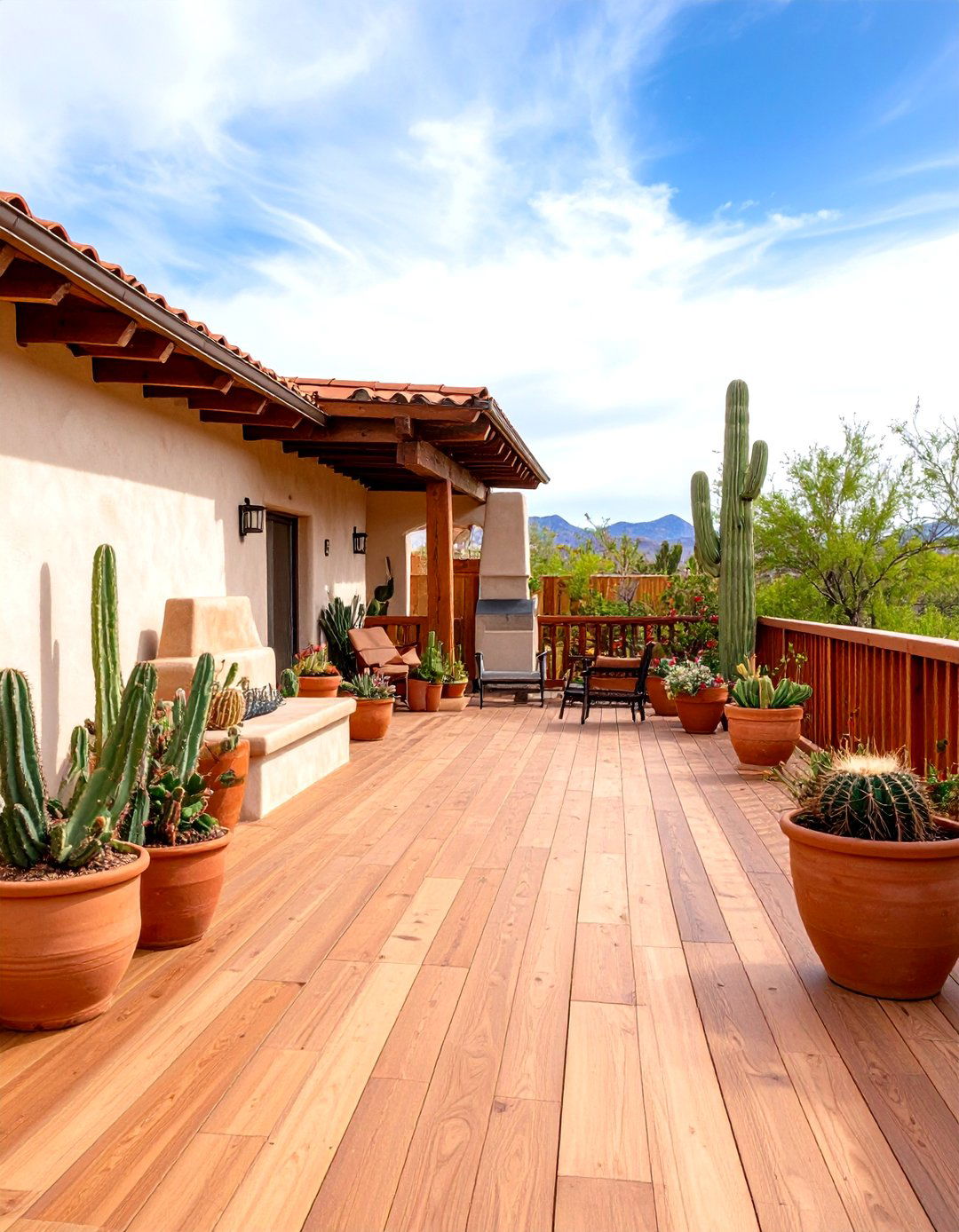 The Southwestern Adobe Style Deck - 30 ground level deck ideas