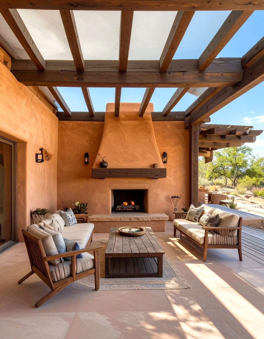The Southwestern Adobe Style Deck - 30 covered deck ideas