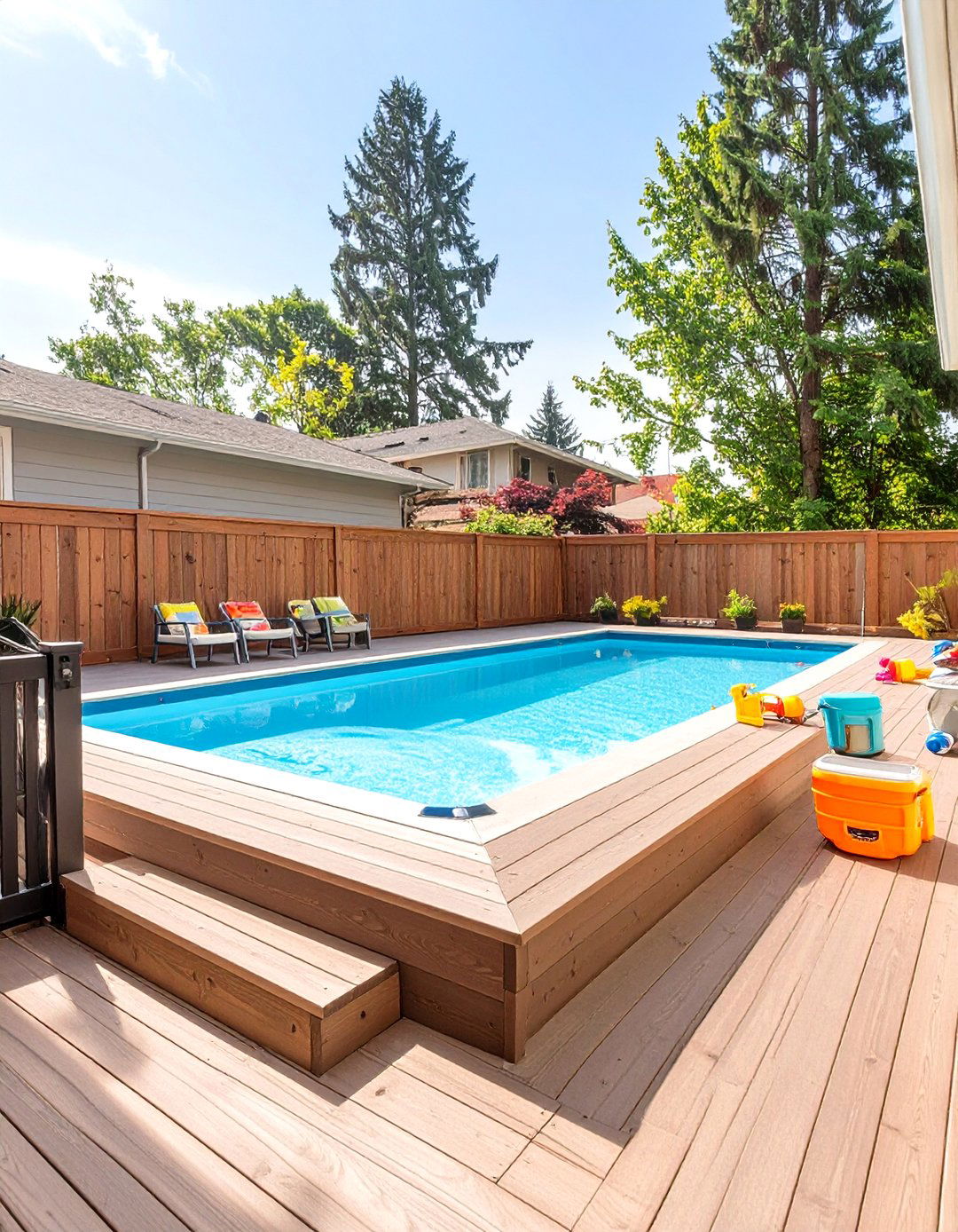 The Southwestern Adobe Style Deck - 30 above ground pools with deck ideas