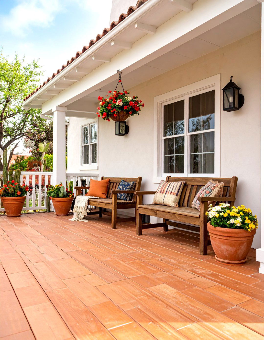 The Southwestern Adobe Style Patio Deck - 30 front porch deck ideas