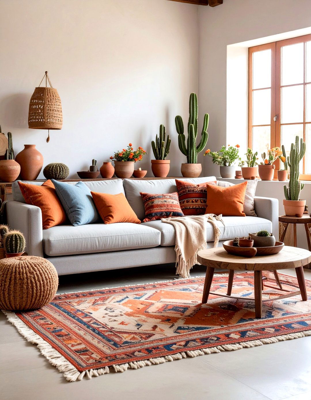 The Southwestern Desert Vibe - 30 grey sofa living room ideas