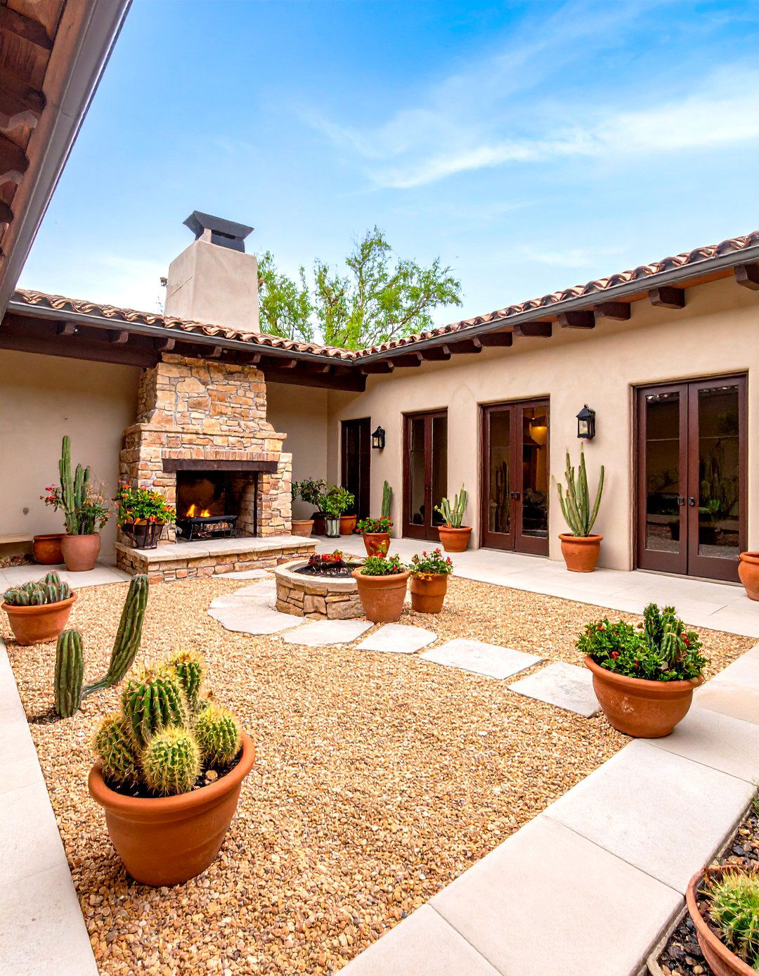 The Southwestern Gravel Courtyard - 30 gravel backyard ideas