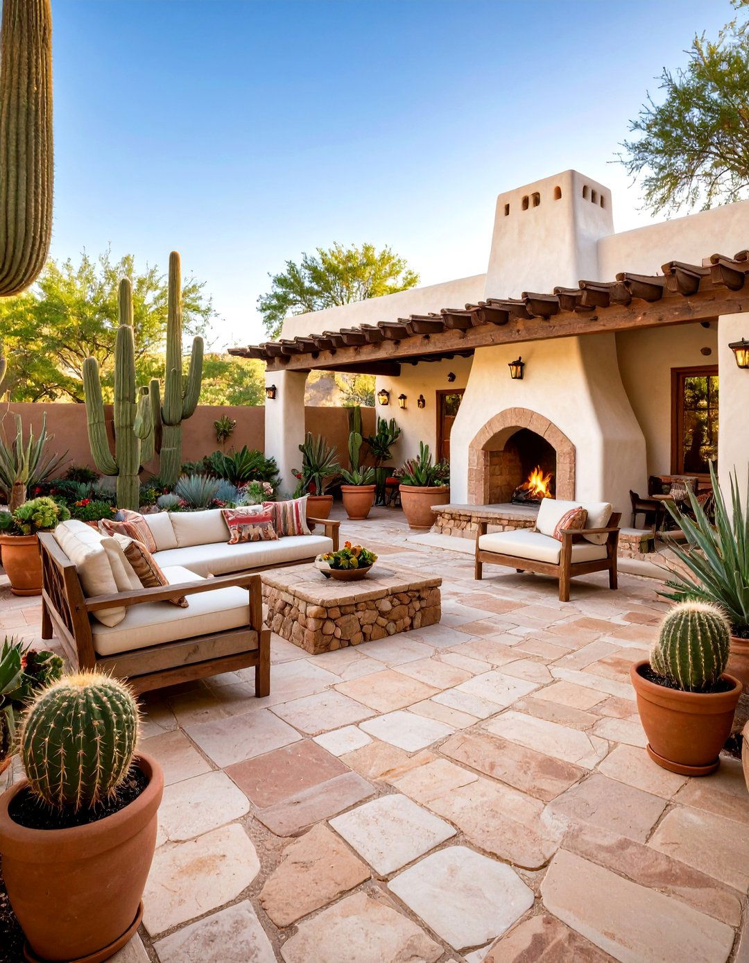 The Southwestern Hacienda Patio - 30 flagstone patio ideas