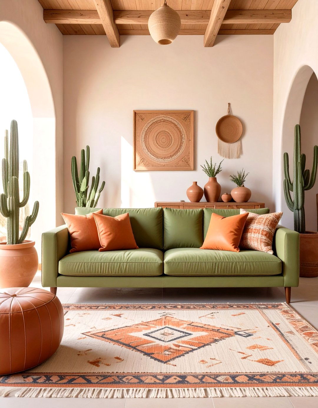 The Southwestern Style Living Room - 30 olive green sofa living room ideas