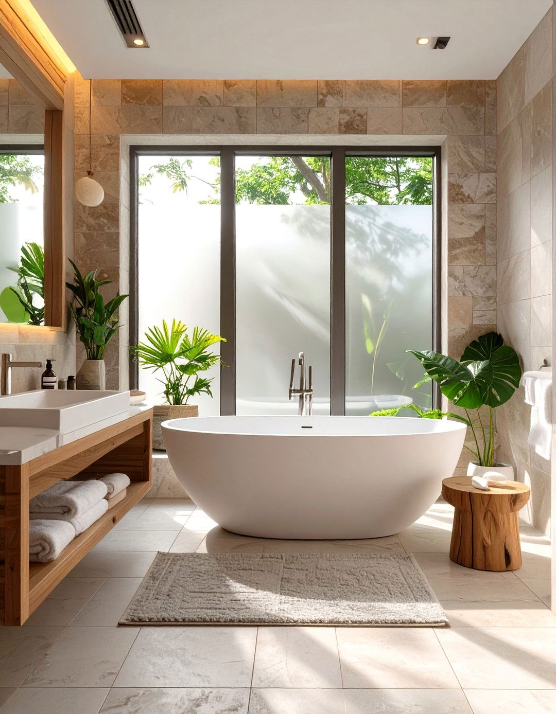 The Spa Bathroom with a Picture Window - 30 interior design with natural light ideas