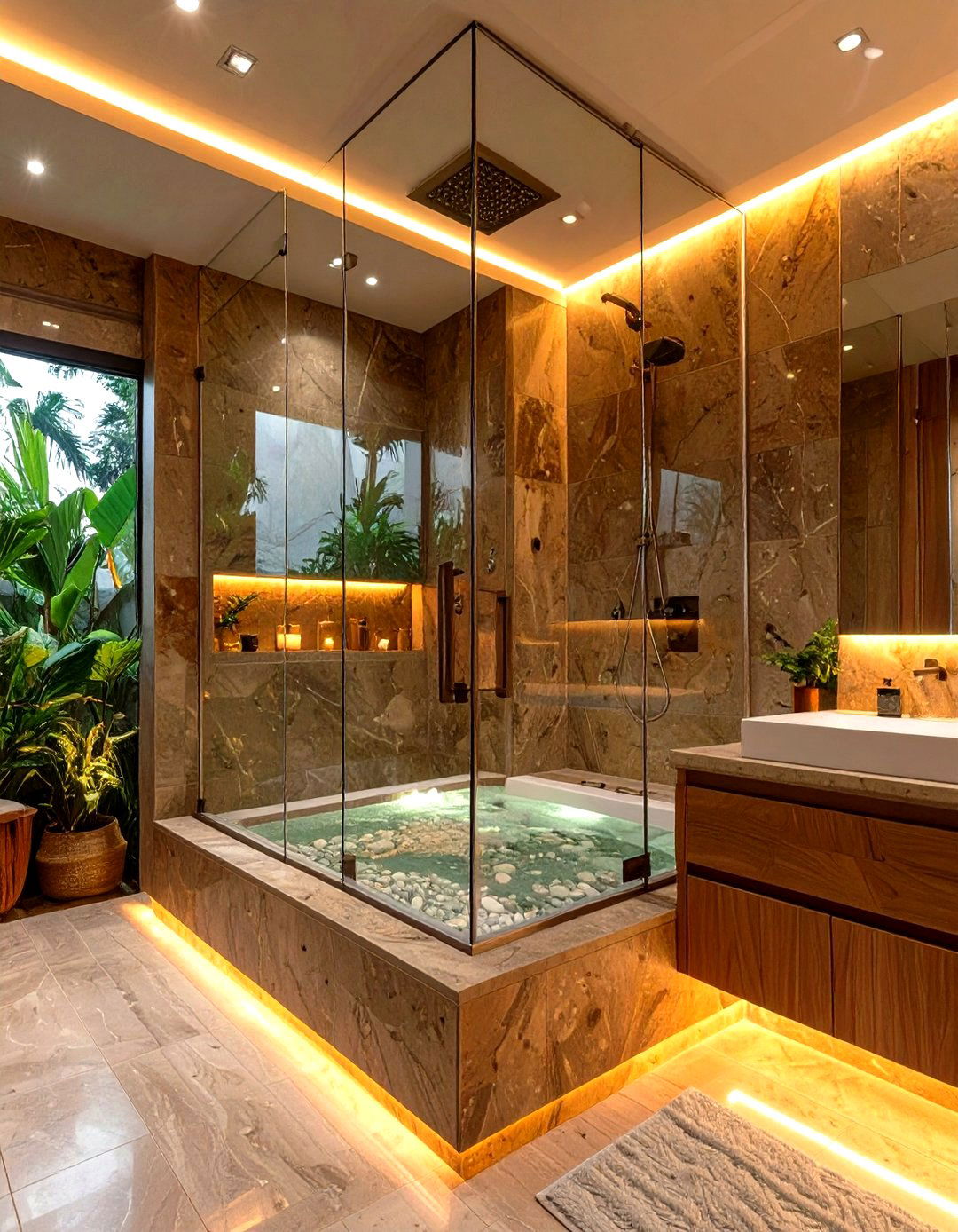 The Spa Inspired Bathroom with a Steam Shower - 30 kitchen and bath design ideas