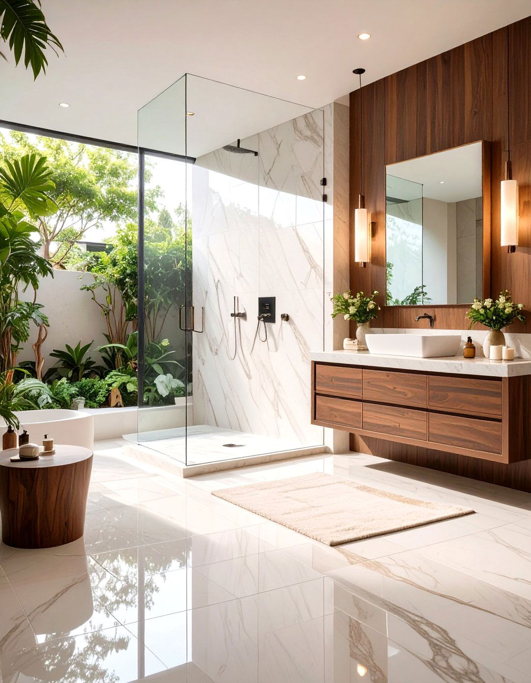 The Spa Inspired Natural Stone Bathroom - 30 limited space small bathroom designs with shower