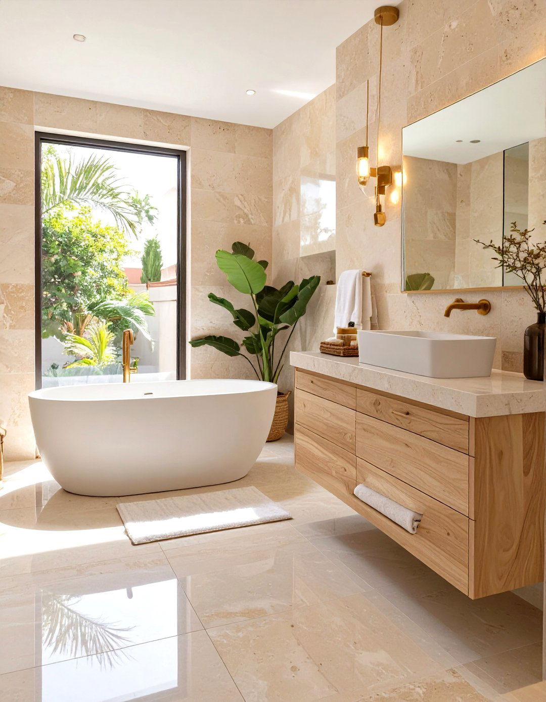 The Spa Like Bathroom with Natural Stone - 30 modern mexican interior design ideas