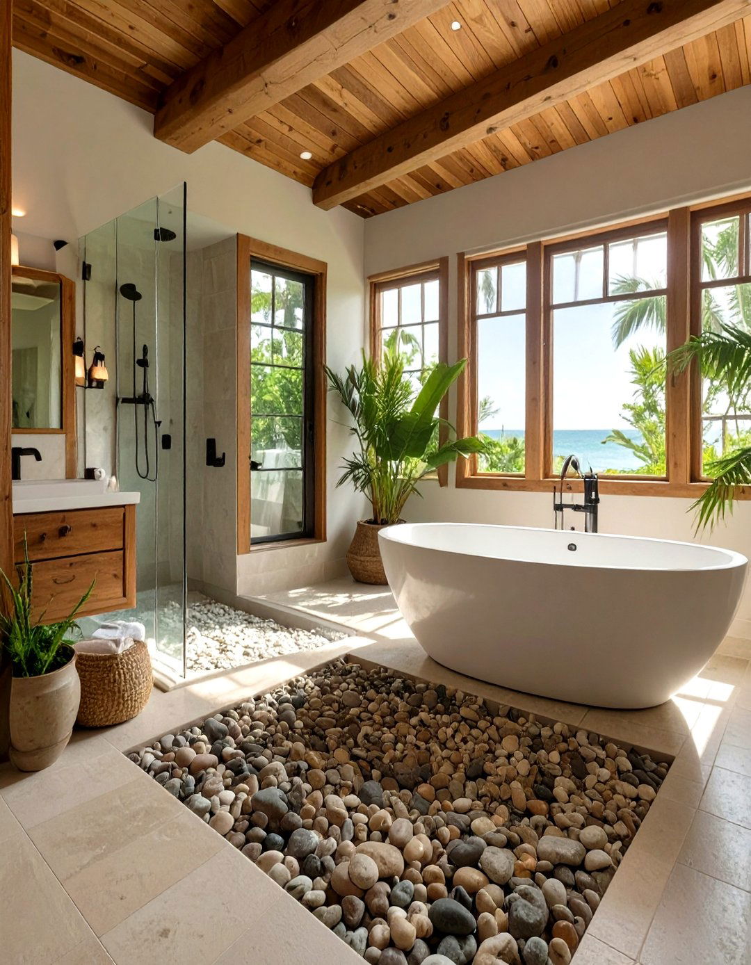 The Spa Like Coastal Bathroom Sanctuary - 30 beach house interior design ideas