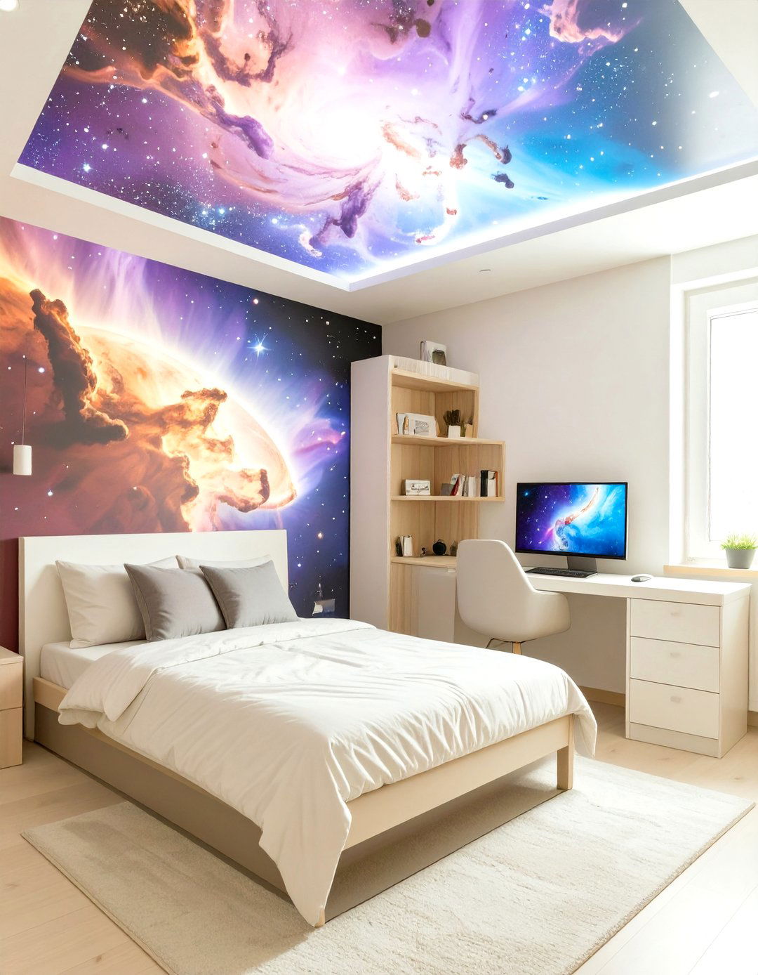 The Space Nebula Gaming Bedroom - 30 boys gaming bedroom ideas