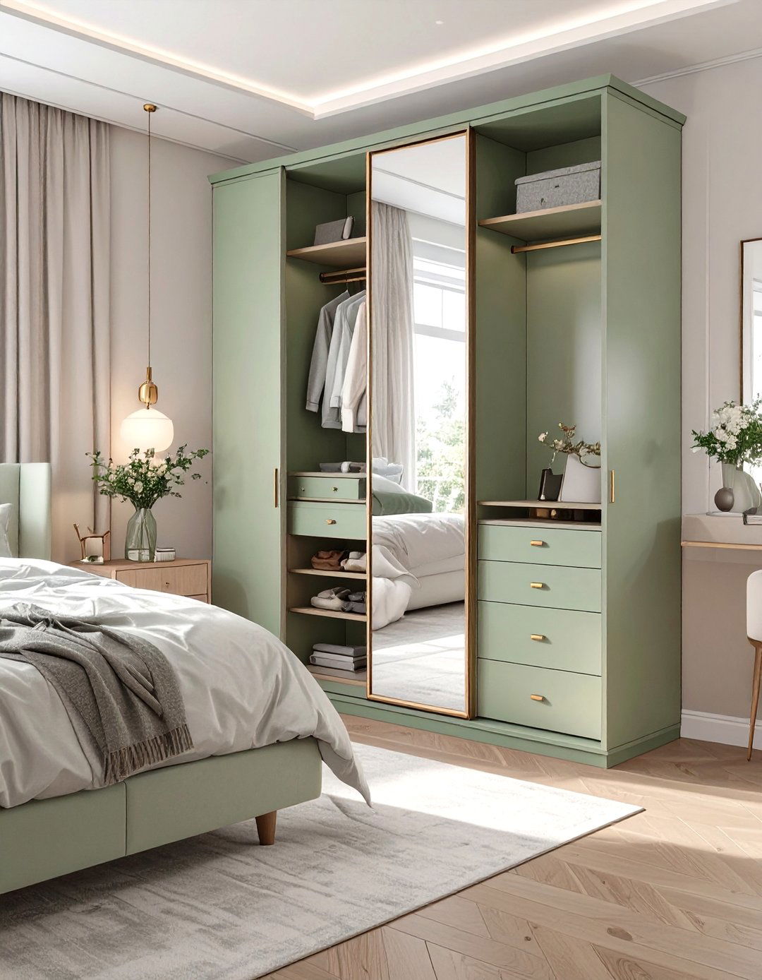 The Space Saving Corner Wardrobe Unit - 30 bedroom wardrobe design ideas
