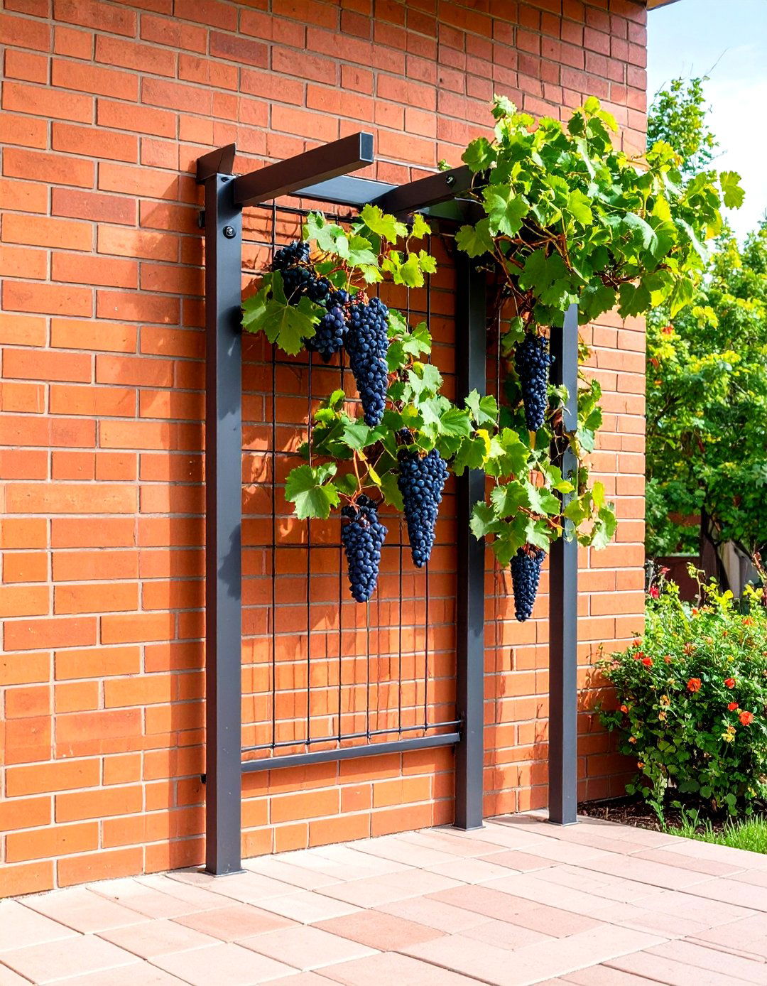 The Space Saving Wall Mounted Wire Trellis - 30 easy backyard grape vine trellis designs