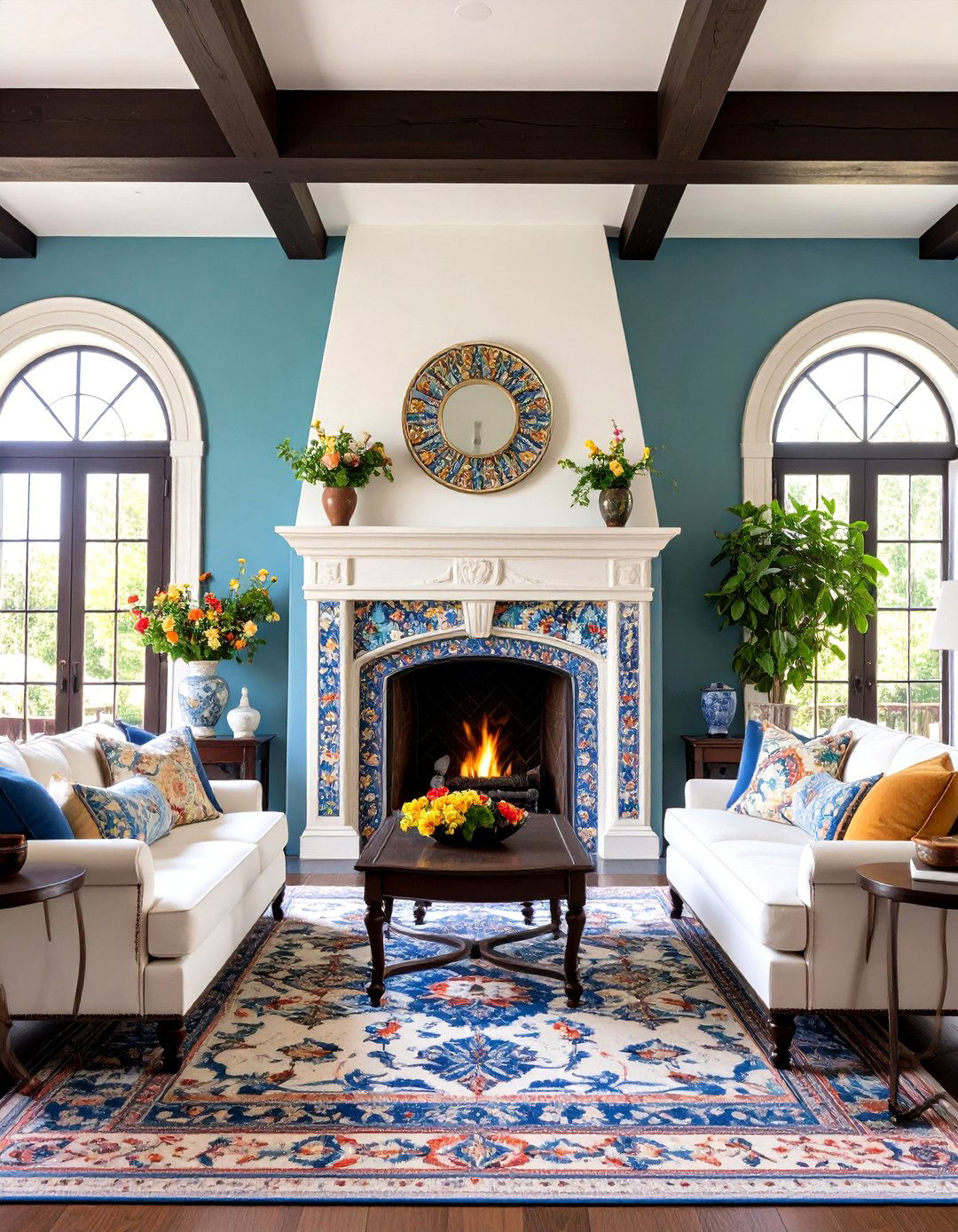 The Spanish Revival Living Room Fireplace - 30 living room with fireplace decor ideas
