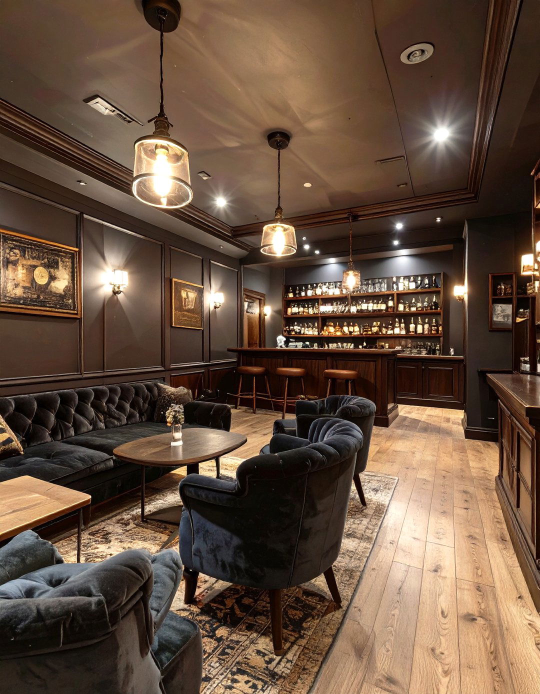 The Speakeasy Inspired Lounge - 30 basement finishing ideas