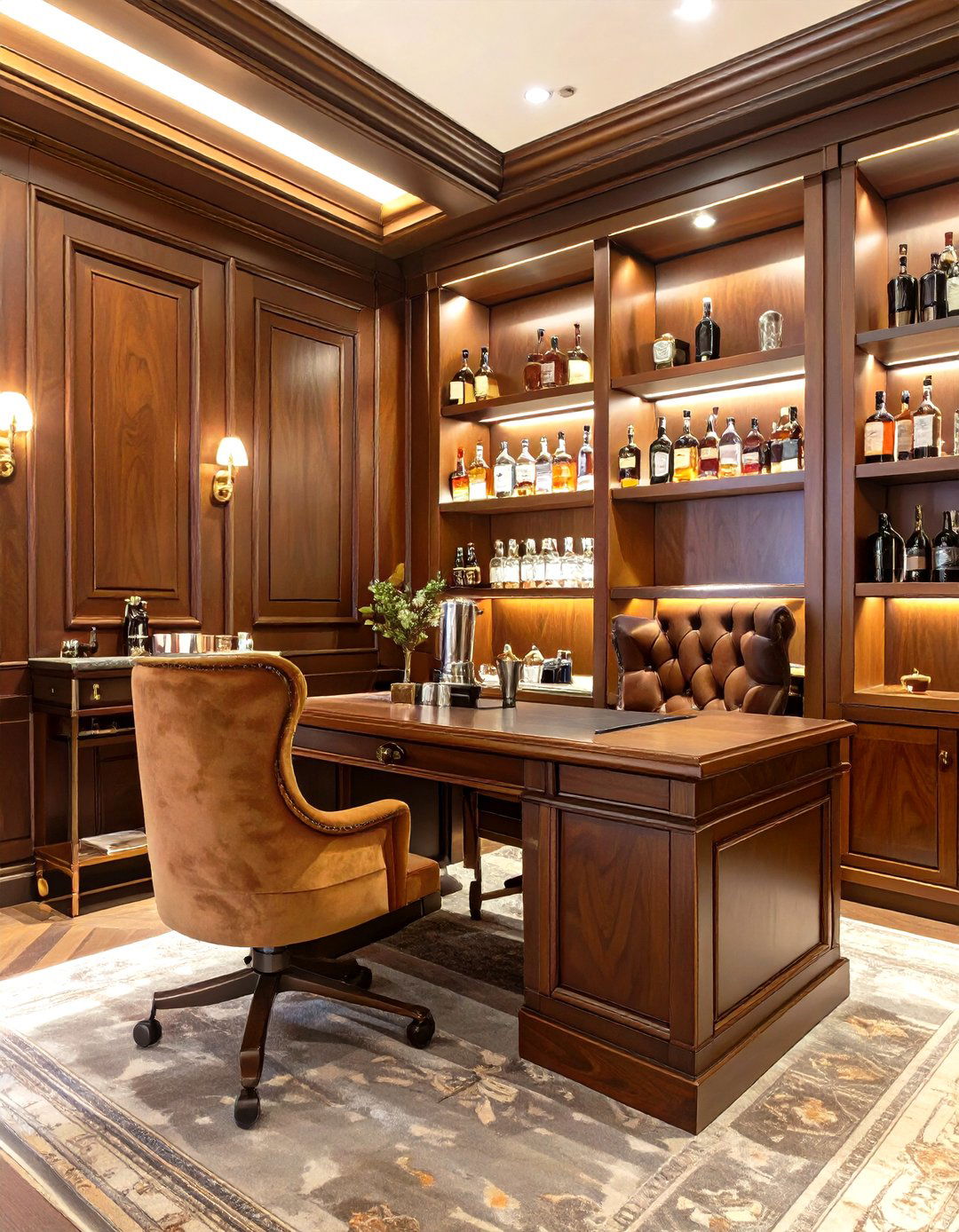 The Speakeasy Lounge Office - 30 masculine man office ideas