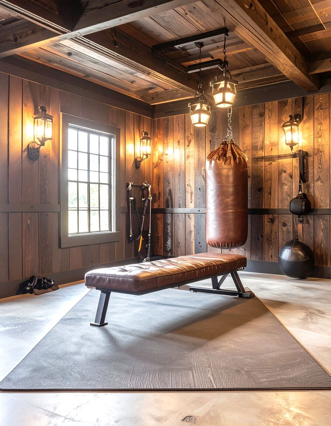 The Speakeasy Style Fitness Garage Gym - 30 garage home gym ideas