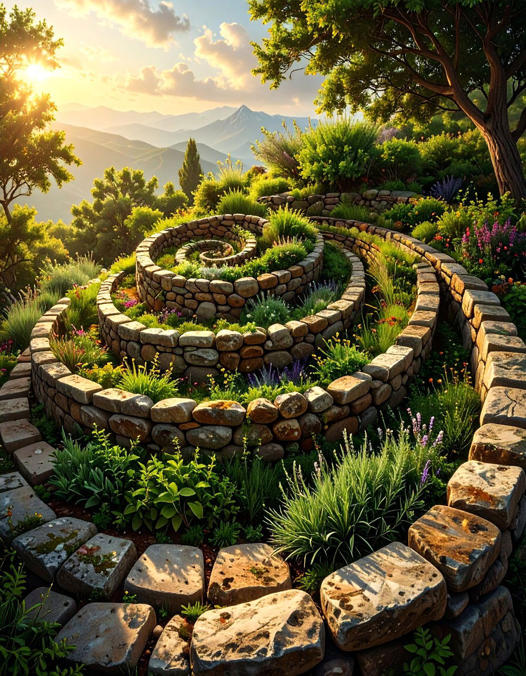 The Spiral Herb Rock Garden - 30 ai rock garden design ideas