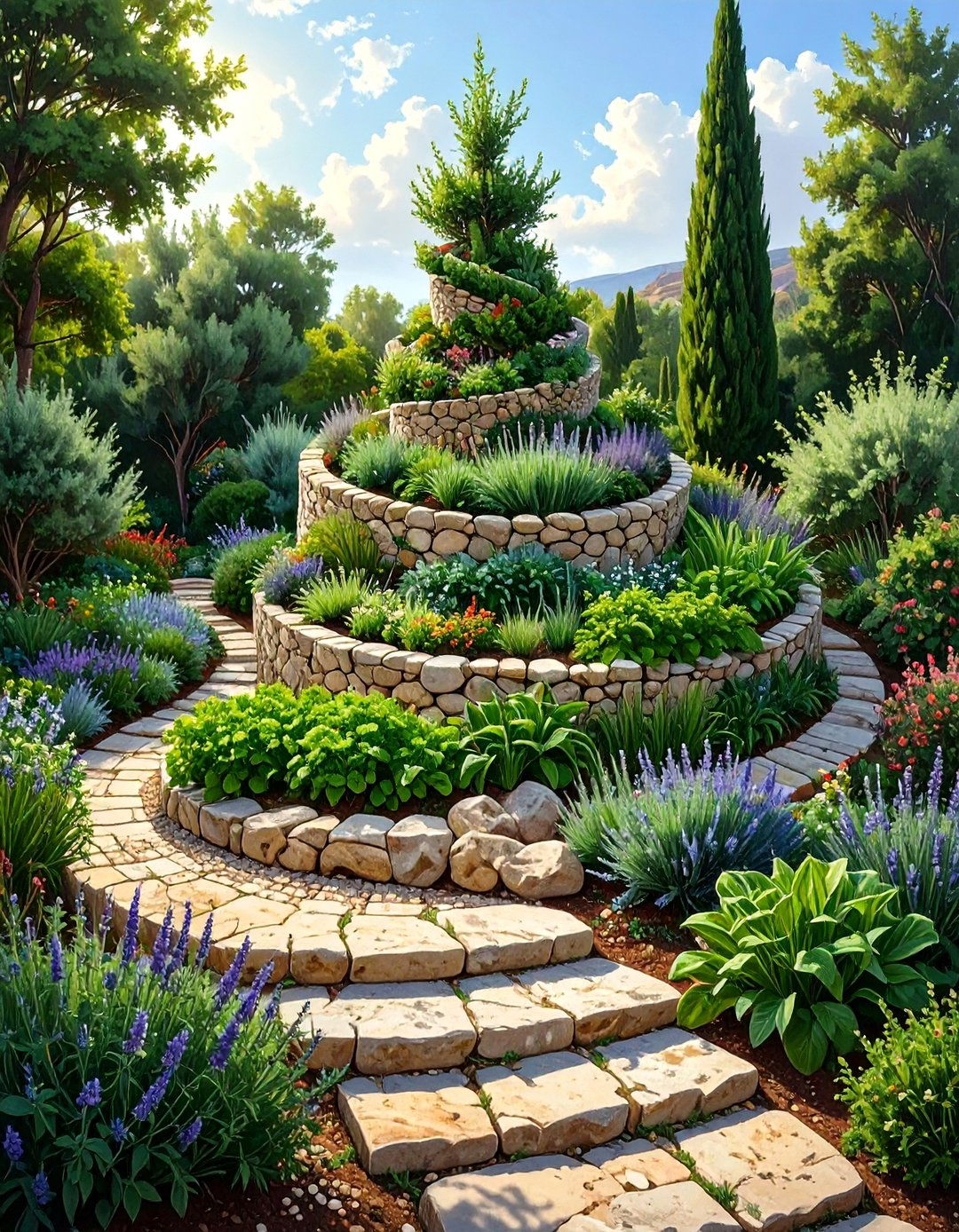 The Spiral Herb and Vegetable Garden - 30 backyard vegetable garden ideas