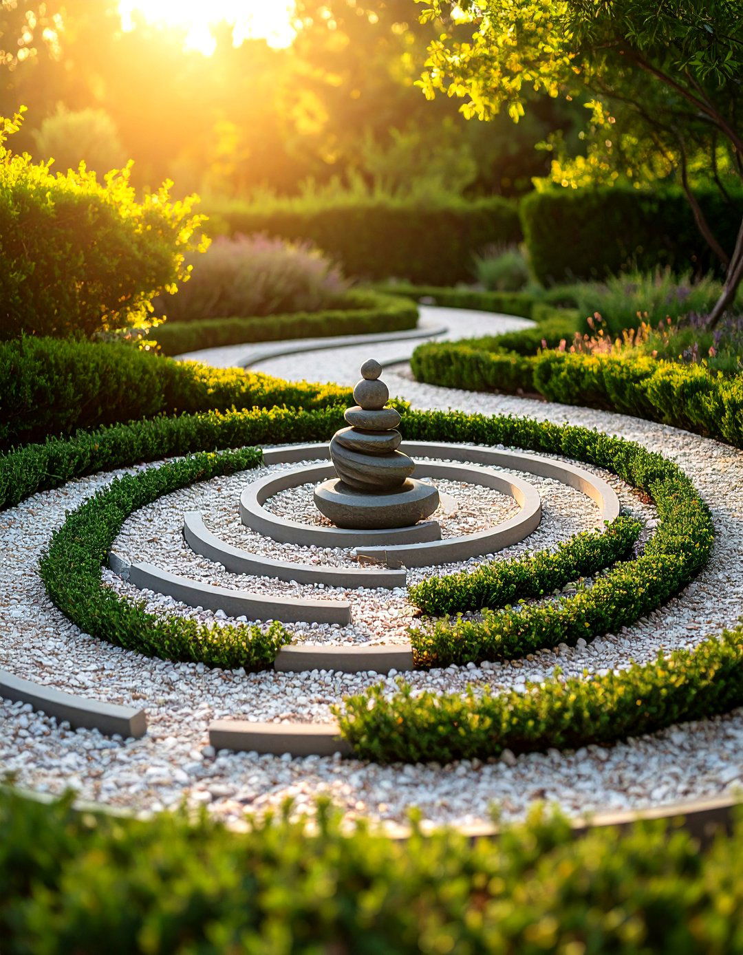The Spiral Labyrinth Garden - 30 gravel garden ideas