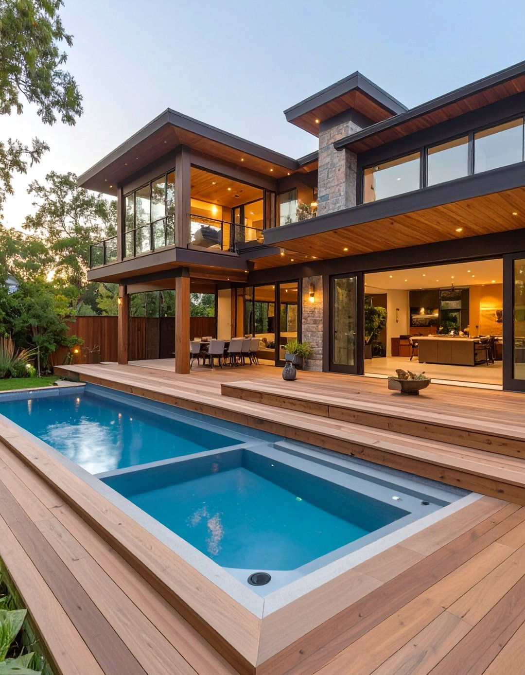 The Split Level Deck with Integrated Spa - 30 deck design tool ideas