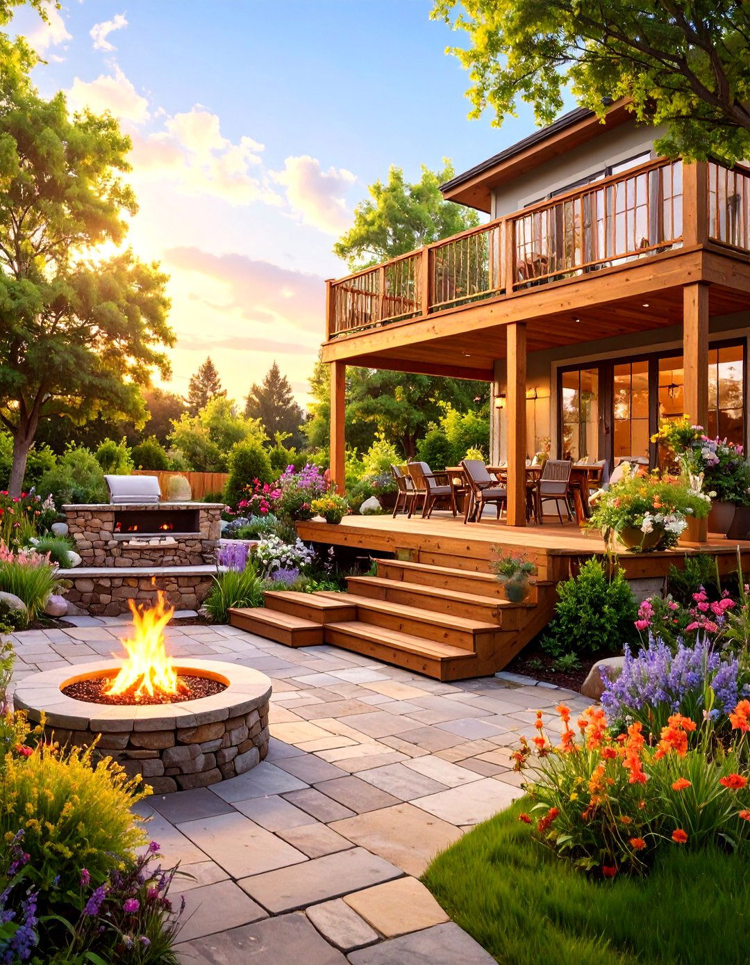 30 Best Backyard 2 Level Deck Designs for More Space - We Love Home Blog