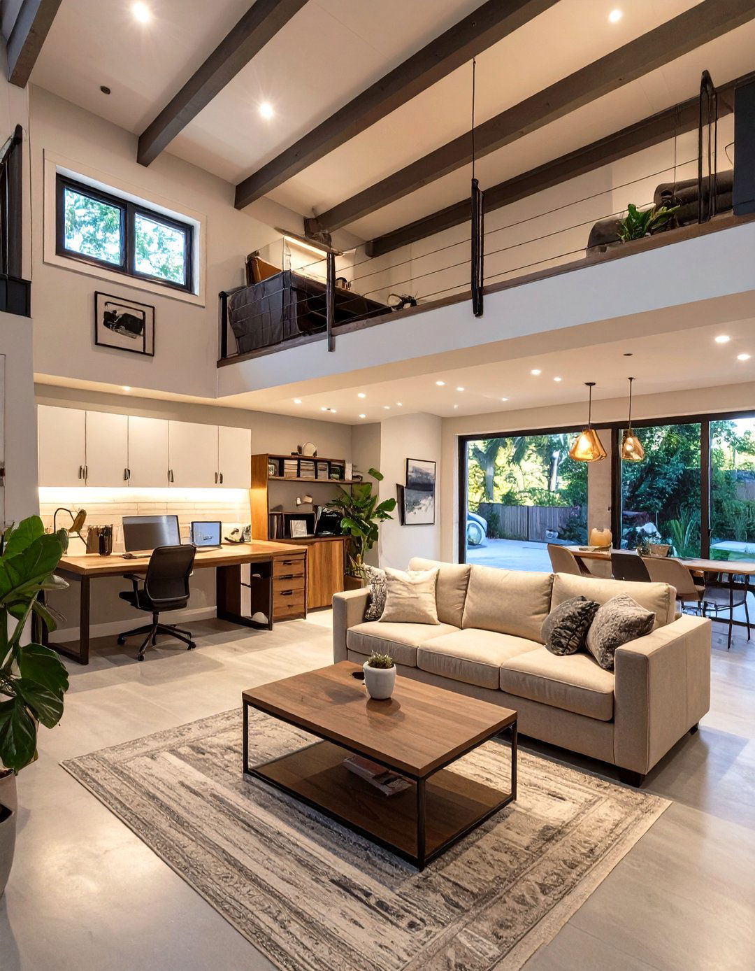 The Split Level Garage Office and Lounge - 30 garage office ideas