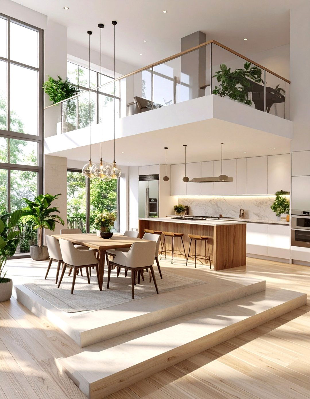 The Split Level Kitchen and Dining Room - 30 combined kitchen dining room ideas