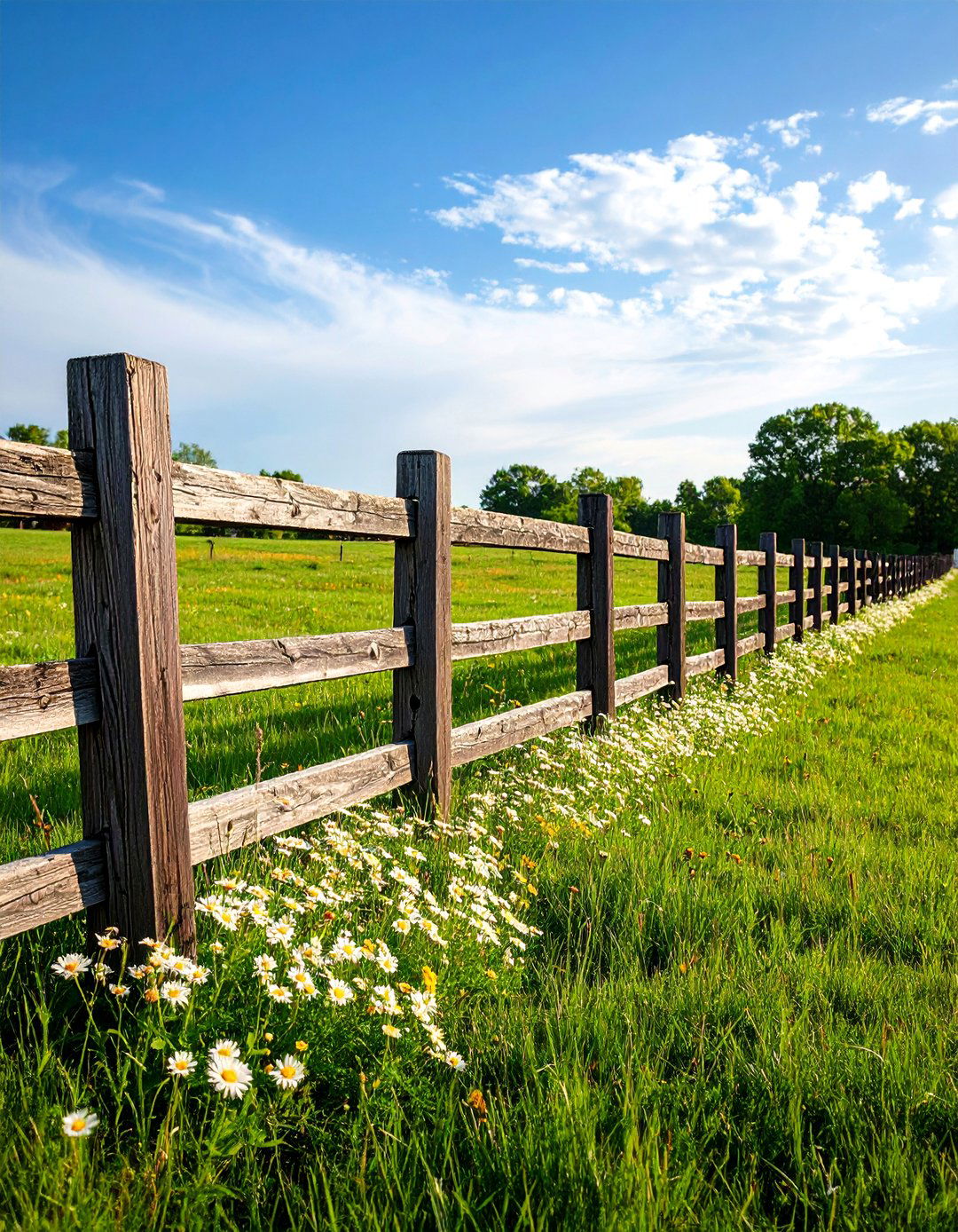 The Split Rail Fence Border - 30 farmhouse landscaping ideas