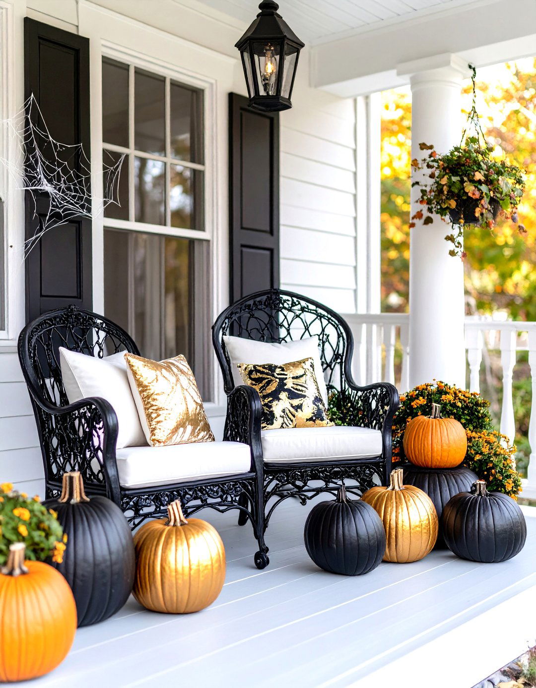The Spooky Chic Halloween Porch - 30 fall porch decorating ideas