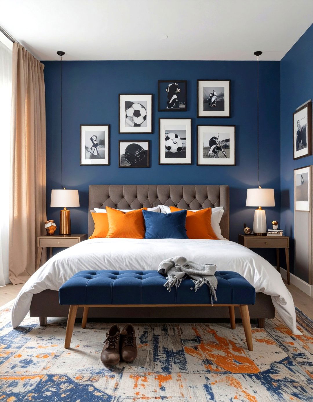 The Sport Enthusiasts Bedroom - 30 mens bedroom ideas on a budget