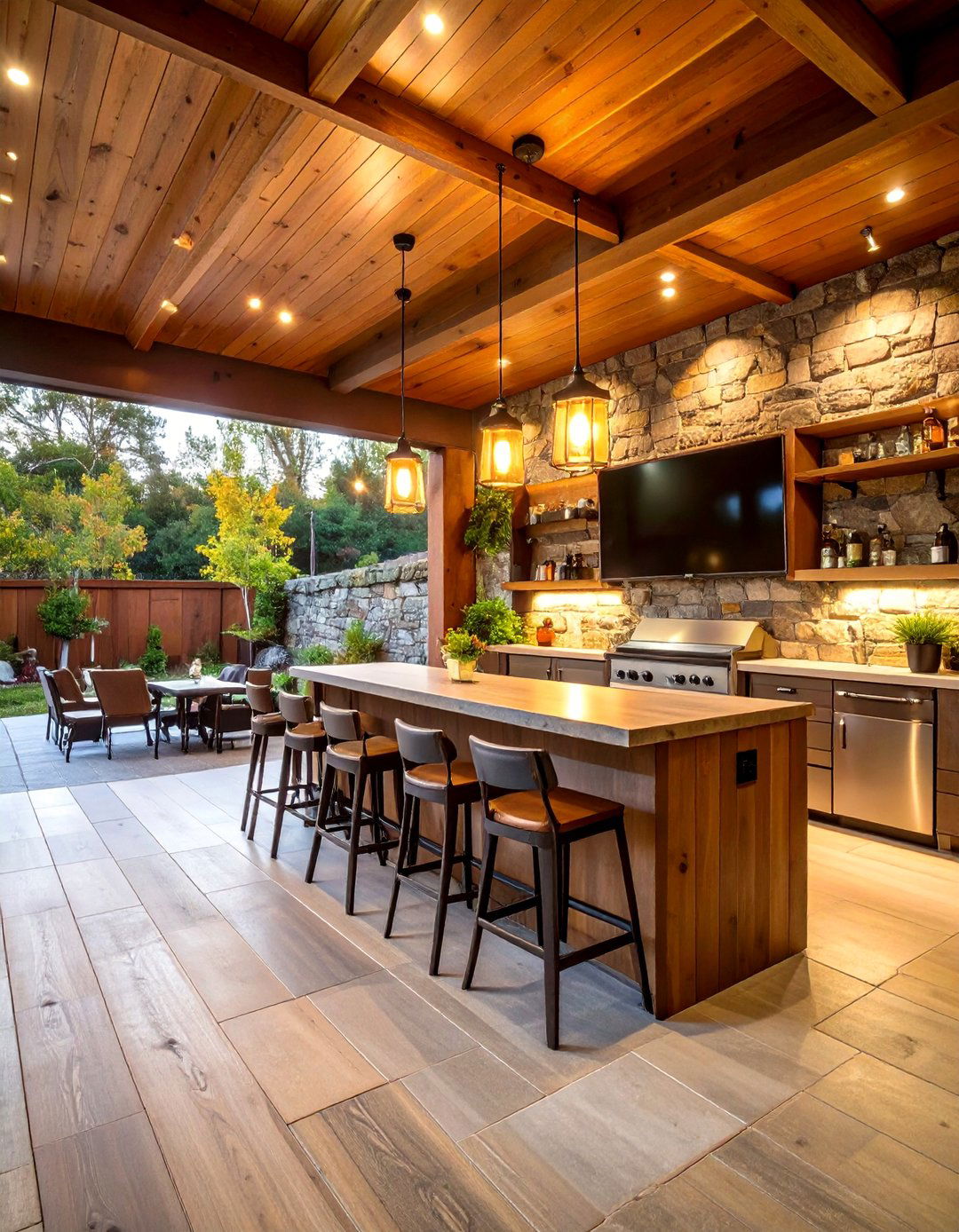 The Sports Bar Entertainment Kitchen - 30 backyard kitchen ideas