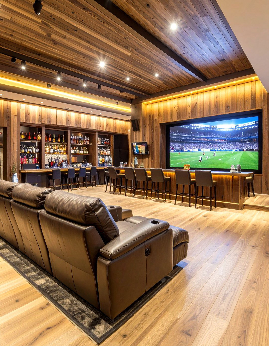 The Sports Bar Theater Hybrid - 30 home theater seating ideas