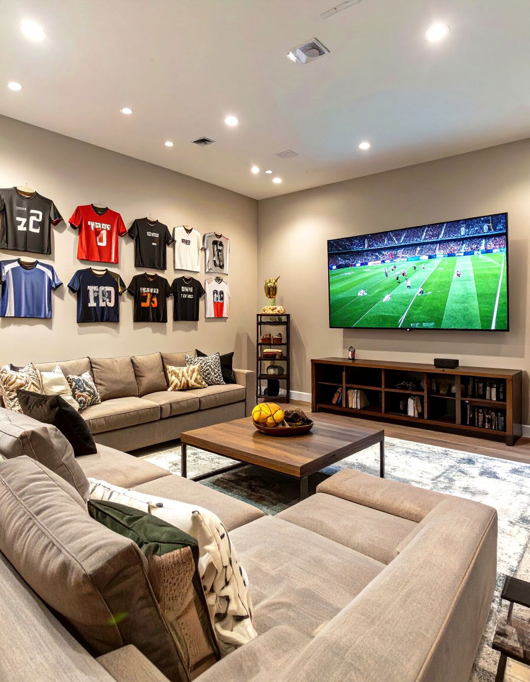 The Sports Enthusiasts Hub - 30 mens living room ideas