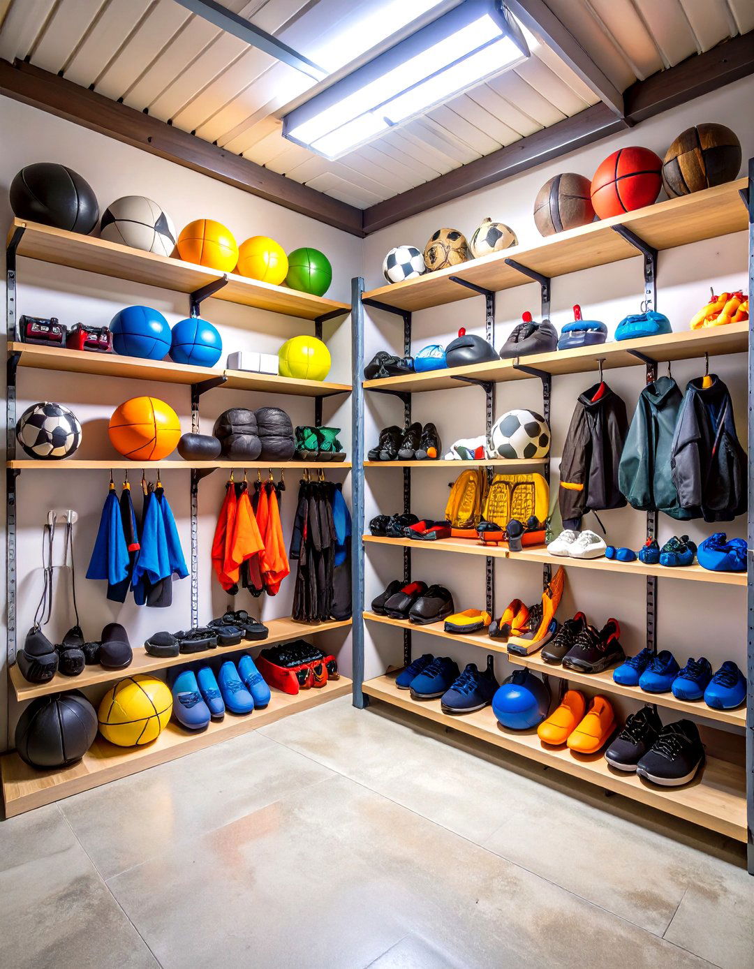 The Sports Equipment Garage Storage Wall - 30 garage shelf ideas
