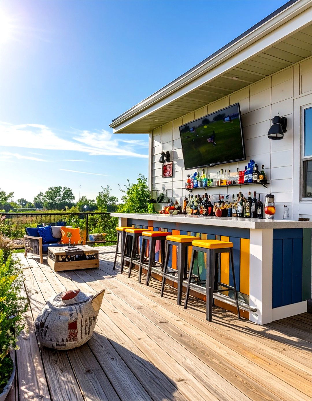 The Sports Fan Deck Bar - 30 deck bar ideas