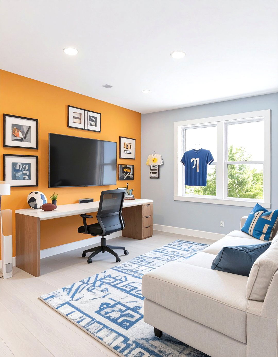The Sports Fans Ultimate Den Home Office - 30 mens home office ideas