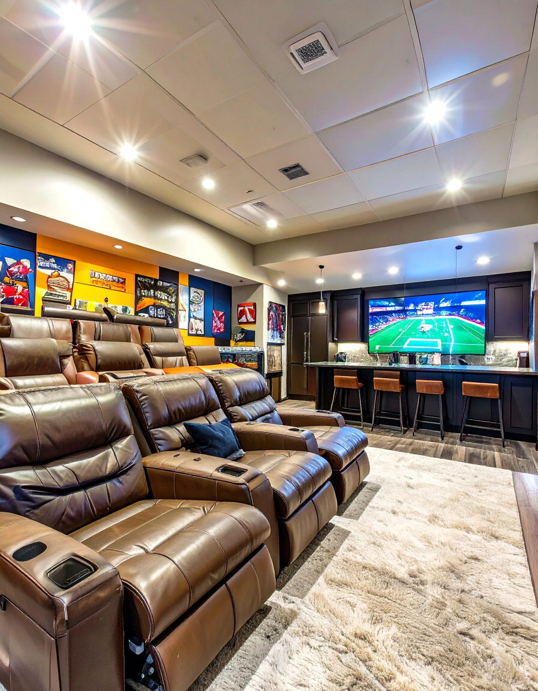 The Sports Fans Ultimate Man Cave - 30 basement layout ideas