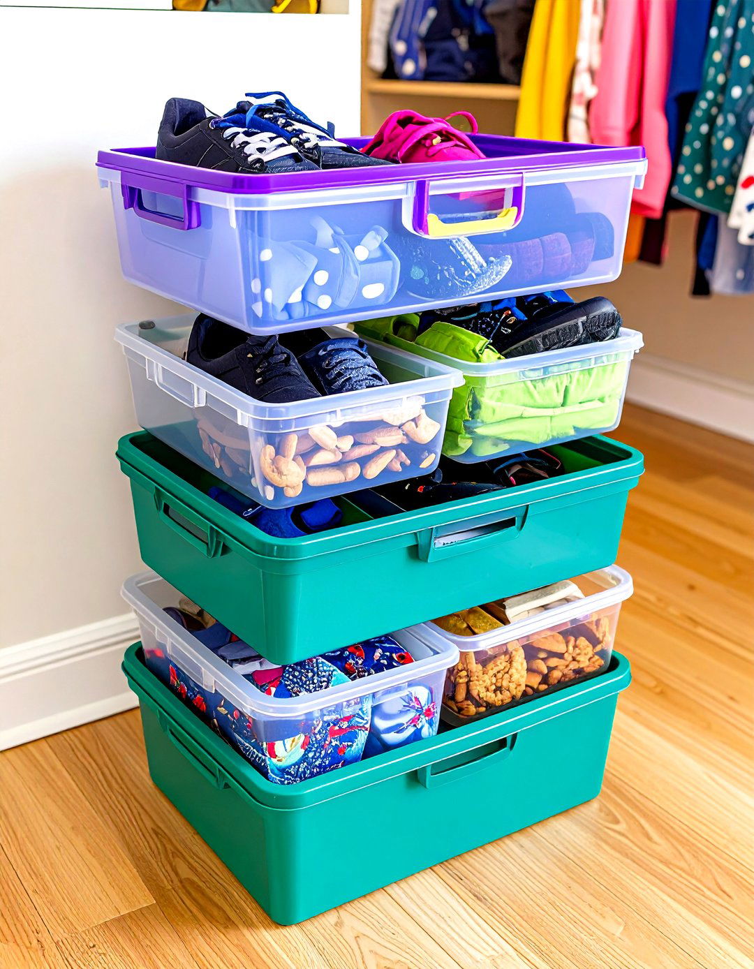 The Stackable Bin System - 30 dorm storage ideas